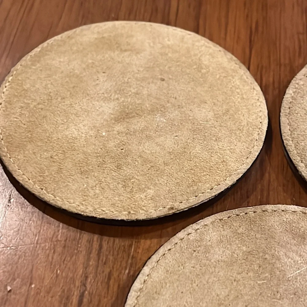 Polo Ralph Lauren vintage drink coasters leather X 3 black